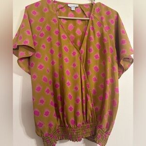 Allison Joy Vibrant Pink and Gold Blouse